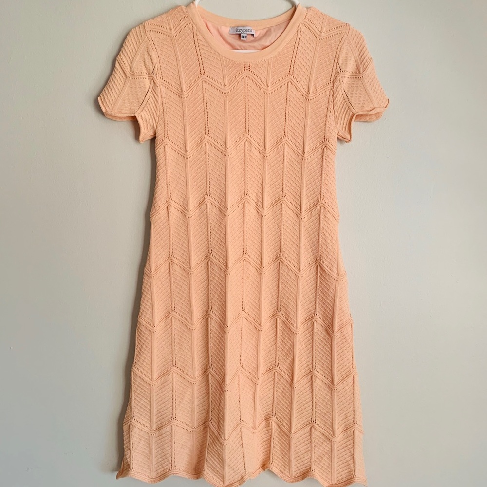LUCY PARIS PINK LACE SHORT SLEEVE DRESS XS